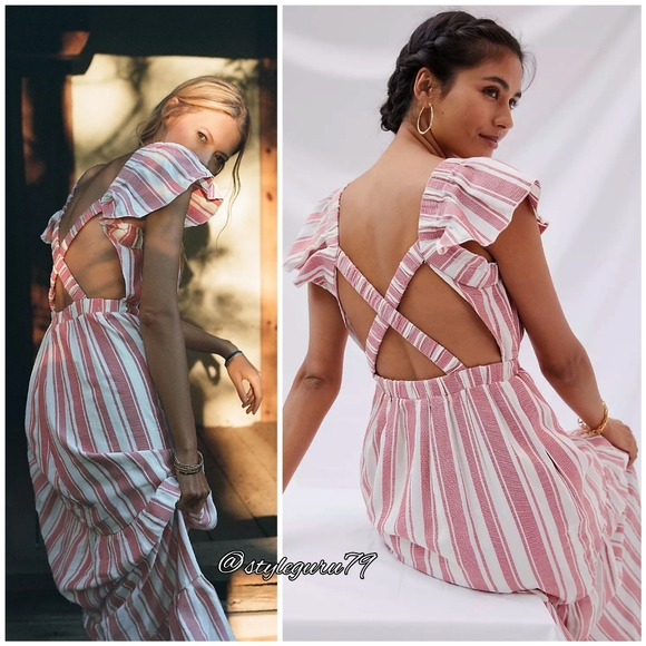NWT, Anthropologie, Maeve Striped Maxi Dress - Picture 2 of 5